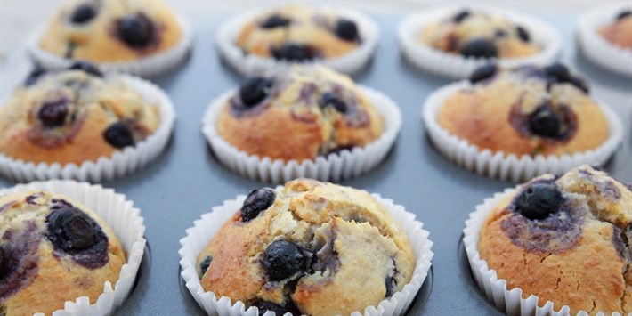 Briose de afine si nuca de cocos